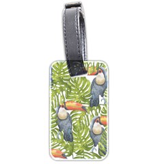 Tropical Print Leaves Birds Toucans Toucan Large Print Luggage Tags (two Sides) by CraftyLittleNodes