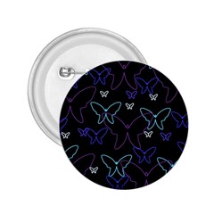 Blue Neon Butterflies 2 25  Buttons by Valentinaart