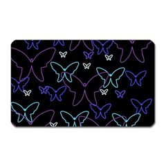 Blue Neon Butterflies Magnet (rectangular) by Valentinaart