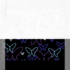 Blue Neon Butterflies Rectangular Jigsaw Puzzl by Valentinaart