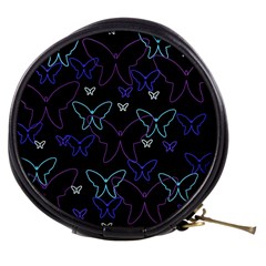 Blue Neon Butterflies Mini Makeup Bags by Valentinaart