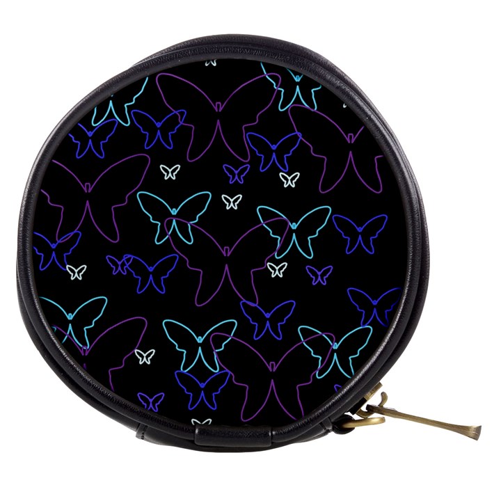 Blue neon butterflies Mini Makeup Bags