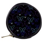 Blue neon butterflies Mini Makeup Bags Back