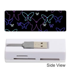 Blue Neon Butterflies Memory Card Reader (stick)  by Valentinaart