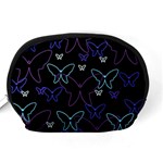 Blue neon butterflies Accessory Pouches (Medium)  Back