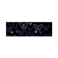 Blue Neon Butterflies Satin Scarf (oblong) by Valentinaart