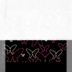 Pink Neon Butterflies Rectangular Jigsaw Puzzl by Valentinaart