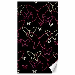 Pink Neon Butterflies Canvas 40  X 72   by Valentinaart