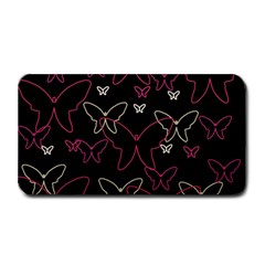 Pink Neon Butterflies Medium Bar Mats by Valentinaart