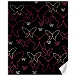 Pink neon butterflies Canvas 11  x 14   10.95 x13.48  Canvas - 1