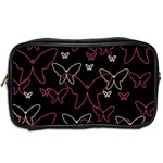 Pink neon butterflies Toiletries Bags 2-Side Back