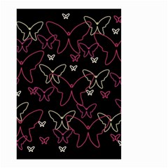 Pink Neon Butterflies Small Garden Flag (two Sides) by Valentinaart