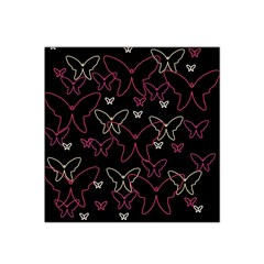 Pink Neon Butterflies Satin Bandana Scarf by Valentinaart