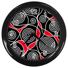 Hypnotic Design Wall Clocks (black) by Valentinaart