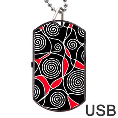 Hypnotic Design Dog Tag Usb Flash (two Sides)  by Valentinaart