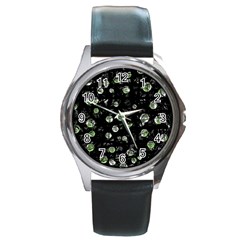 Green Soul  Round Metal Watch by Valentinaart