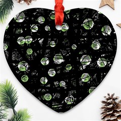 Green Soul  Heart Ornament (2 Sides) by Valentinaart