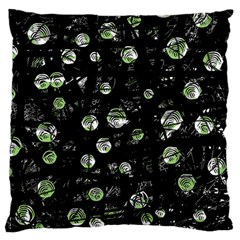 Green Soul  Large Cushion Case (one Side) by Valentinaart