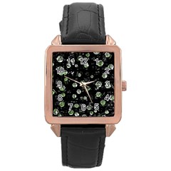 Green Soul  Rose Gold Leather Watch  by Valentinaart