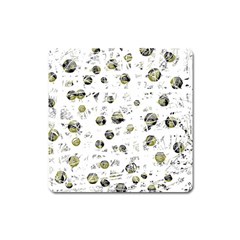 White And Yellow Soul Square Magnet by Valentinaart