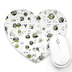 White And Yellow Soul Heart Mousepads by Valentinaart