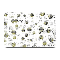 White And Yellow Soul Plate Mats by Valentinaart