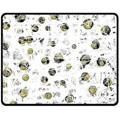 White And Yellow Soul Double Sided Fleece Blanket (medium)  by Valentinaart