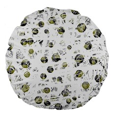 White And Yellow Soul Large 18  Premium Flano Round Cushions by Valentinaart