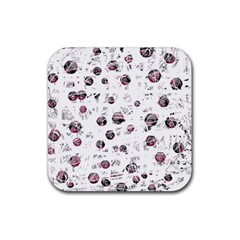 White And Red Soul Rubber Coaster (square)  by Valentinaart