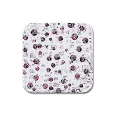 White And Red Soul Rubber Square Coaster (4 Pack)  by Valentinaart