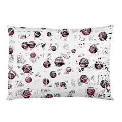 White And Red Soul Pillow Case by Valentinaart