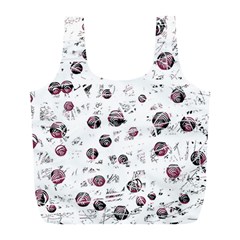 White And Red Soul Full Print Recycle Bags (l)  by Valentinaart