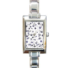 White And Deep Blue Soul Rectangle Italian Charm Watch by Valentinaart