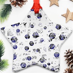 White And Deep Blue Soul Ornament (star)  by Valentinaart