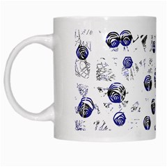 White And Deep Blue Soul White Mugs by Valentinaart