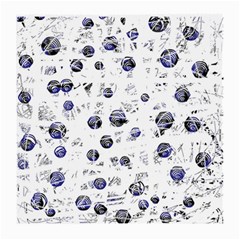 White And Deep Blue Soul Medium Glasses Cloth (2-side) by Valentinaart