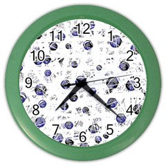 White And Deep Blue Soul Color Wall Clocks by Valentinaart