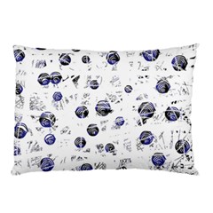 White And Deep Blue Soul Pillow Case by Valentinaart