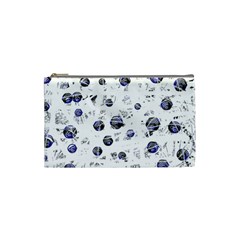 White And Deep Blue Soul Cosmetic Bag (small)  by Valentinaart