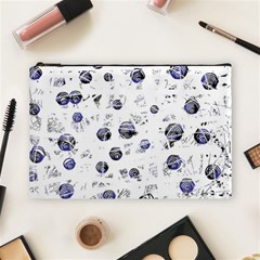 White And Deep Blue Soul Cosmetic Bag (large)  by Valentinaart