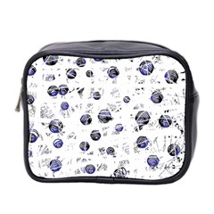 White And Deep Blue Soul Mini Toiletries Bag 2-side by Valentinaart