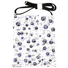 White And Deep Blue Soul Shoulder Sling Bags by Valentinaart