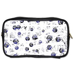 White And Deep Blue Soul Toiletries Bags by Valentinaart