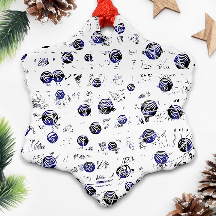 White and deep blue soul Ornament (Snowflake) 