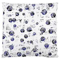 White And Deep Blue Soul Large Cushion Case (one Side) by Valentinaart