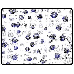 White And Deep Blue Soul Double Sided Fleece Blanket (medium)  by Valentinaart