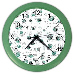 White And Green Soul Color Wall Clocks by Valentinaart