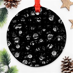 Black And Gray Soul Ornament (round)  by Valentinaart