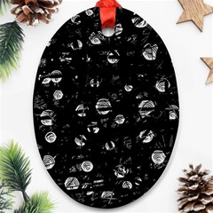 Black And Gray Soul Ornament (oval)  by Valentinaart