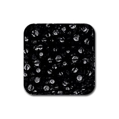 Black And Gray Soul Rubber Square Coaster (4 Pack)  by Valentinaart